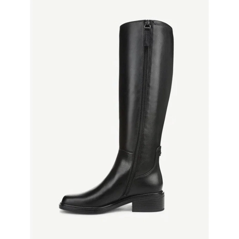 NEW Franco Sarto L-Gisella Black Knee‎ High Boots Women's 9.5M